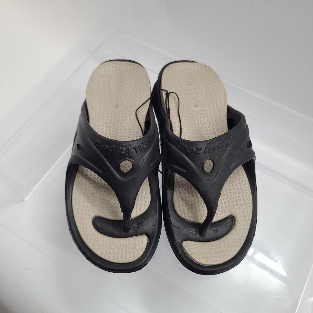 Nothinz Eva Womens 5-6 36/37 Thongs Sandals Black‎ Ergonomic Non Slip Beach Pool